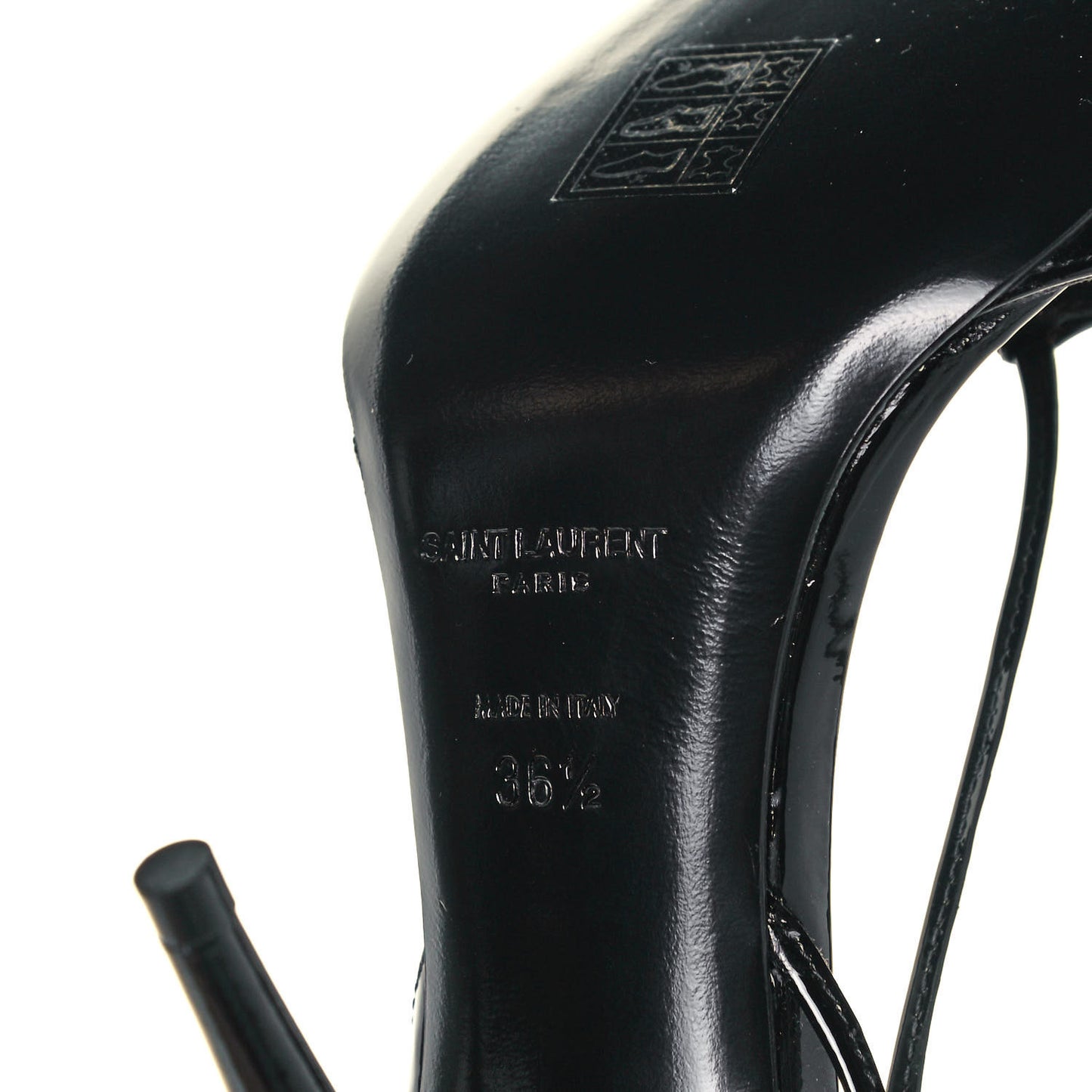 Patent Calfskin Anouk 110 Sandals 36.5 Black