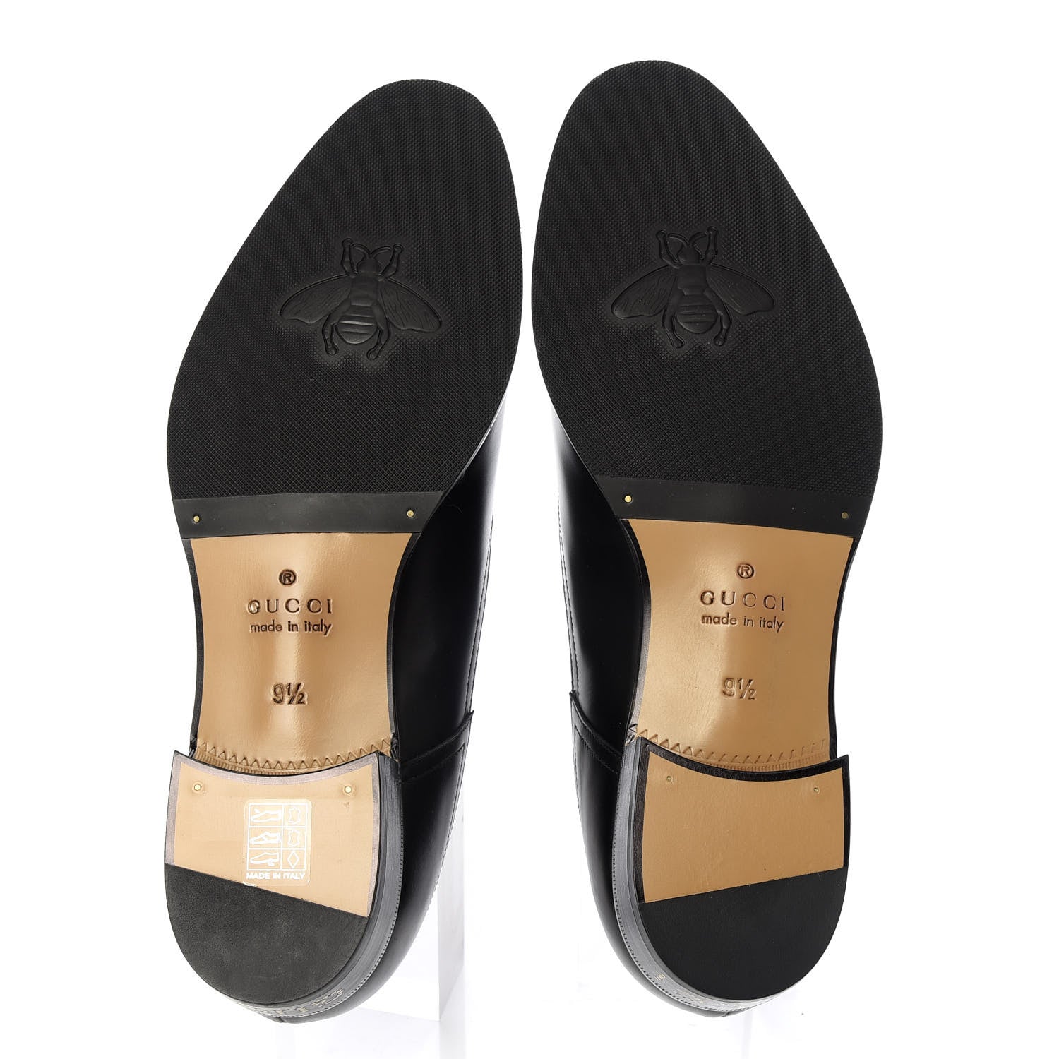 Gucci Calfskin Mens Classic Logo Loafers 9.5 Black 5 of 10