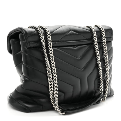 Saint Laurent Calfskin Y Quilted Monogram Medium Loulou Chain Satchel Black 3 of 16
