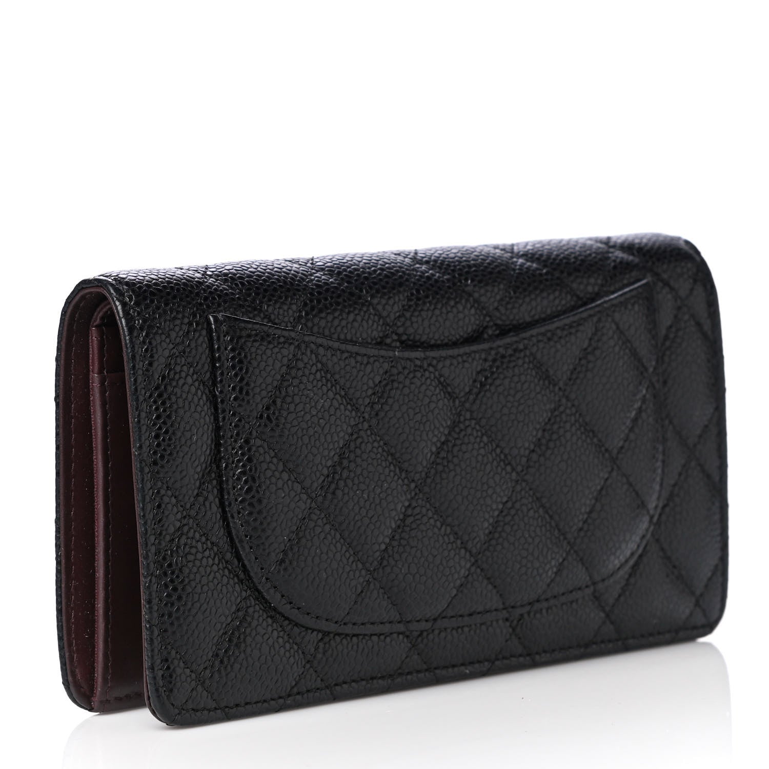 Chanel Caviar Quilted Yen Wallet Black 2 of 4