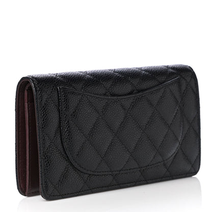 Chanel Caviar Quilted Yen Wallet Black 2 of 4