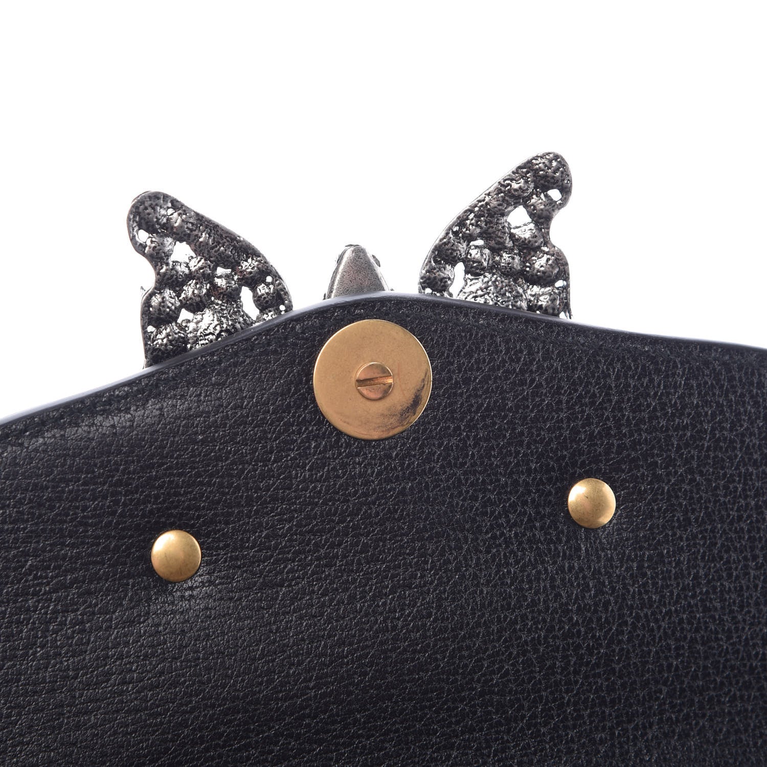 Gucci Calfskin Web Crystal Butterfly Stripe Small Totem Shoulder Bag Black 8 of 9