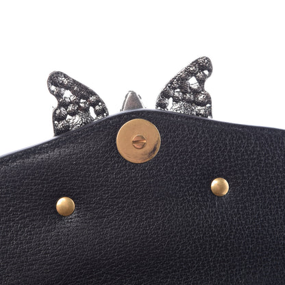 Gucci Calfskin Web Crystal Butterfly Stripe Small Totem Shoulder Bag Black 8 of 9
