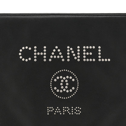 Chanel Caviar Studded Medium Deauville Pouch  Black 8 of 10