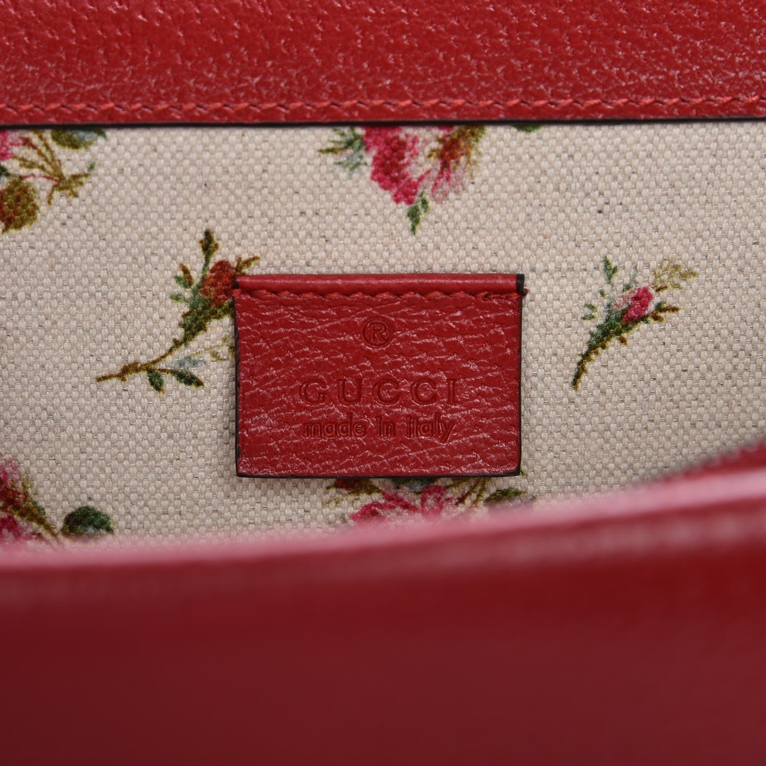 Gucci Textured Calfskin Web Medium Dionysus Shoulder Bag Hibiscus Red 6 of 9