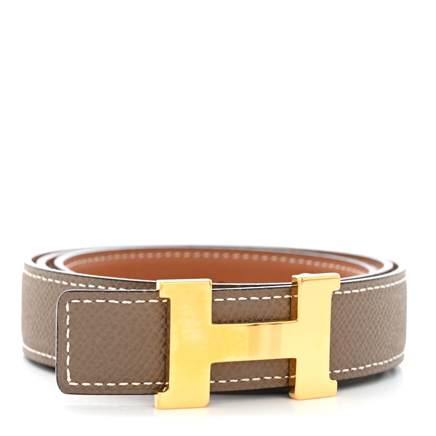 Hermes Swift Epsom 24mm Mini Constance H Belt 75 30 Gold Etoupe 1 of 8