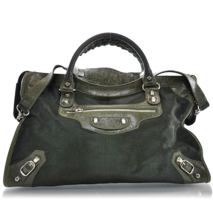 Balenciaga Pony Hair City Olive 1 of 12