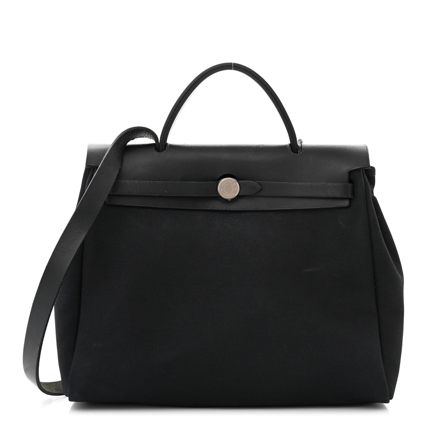 Hermes Toile Vache Calfskin Herbag 30 Black 1 of 13