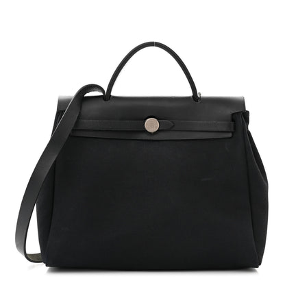 Hermes Toile Vache Calfskin Herbag 30 Black 1 of 13