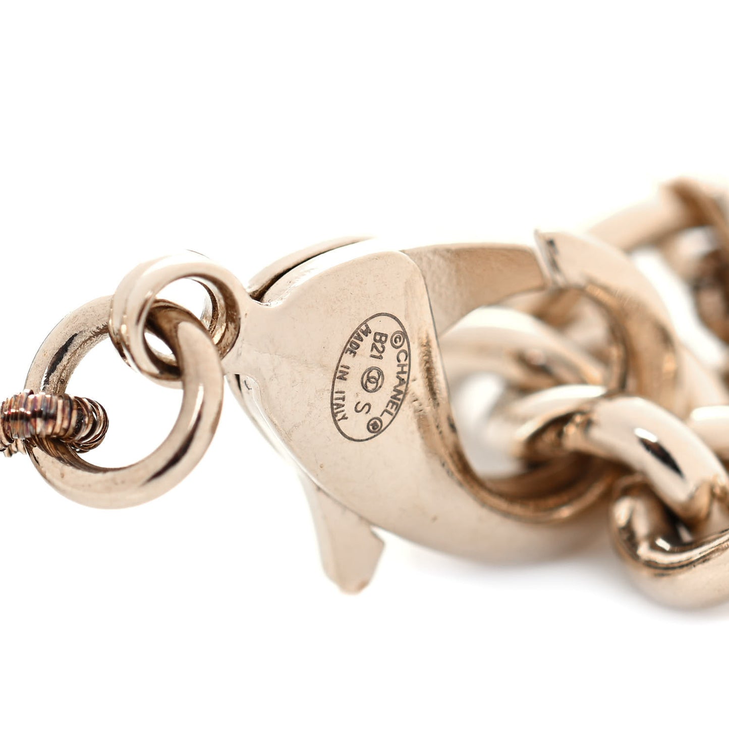 Metal Beaded CC Bracelet Gold