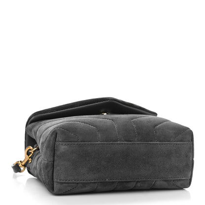 Saint Laurent Suede Toy Loulou Shoulder Bag Storm 4 of 8