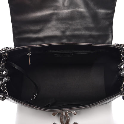 Chanel Calfskin Double Stitch Large Hamptons Flap Bag Black 5 of 9