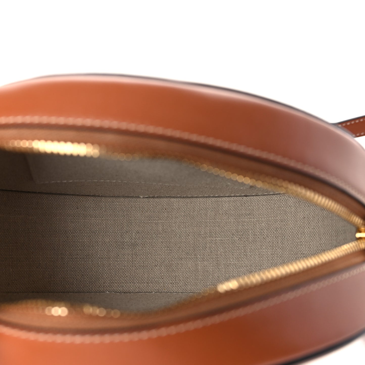 Calfskin Straw Triomphe Oval Purse Crossbody Natural Tan