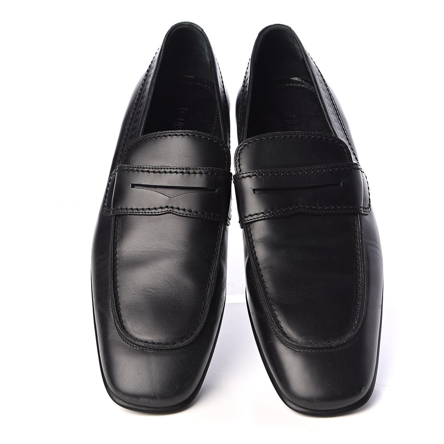 Calfskin Mens Loafers 7 Black