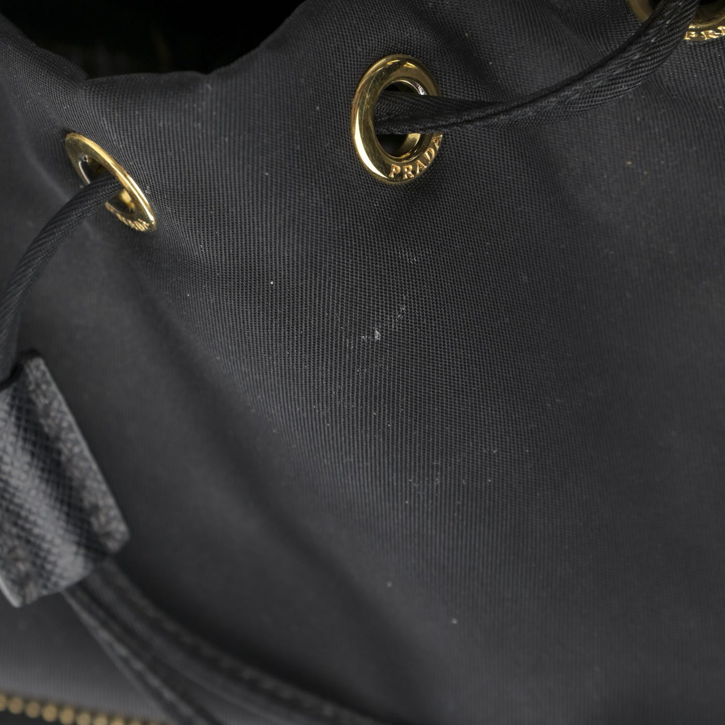 Re-Nylon Duet Drawstring Shoulder Bag Black