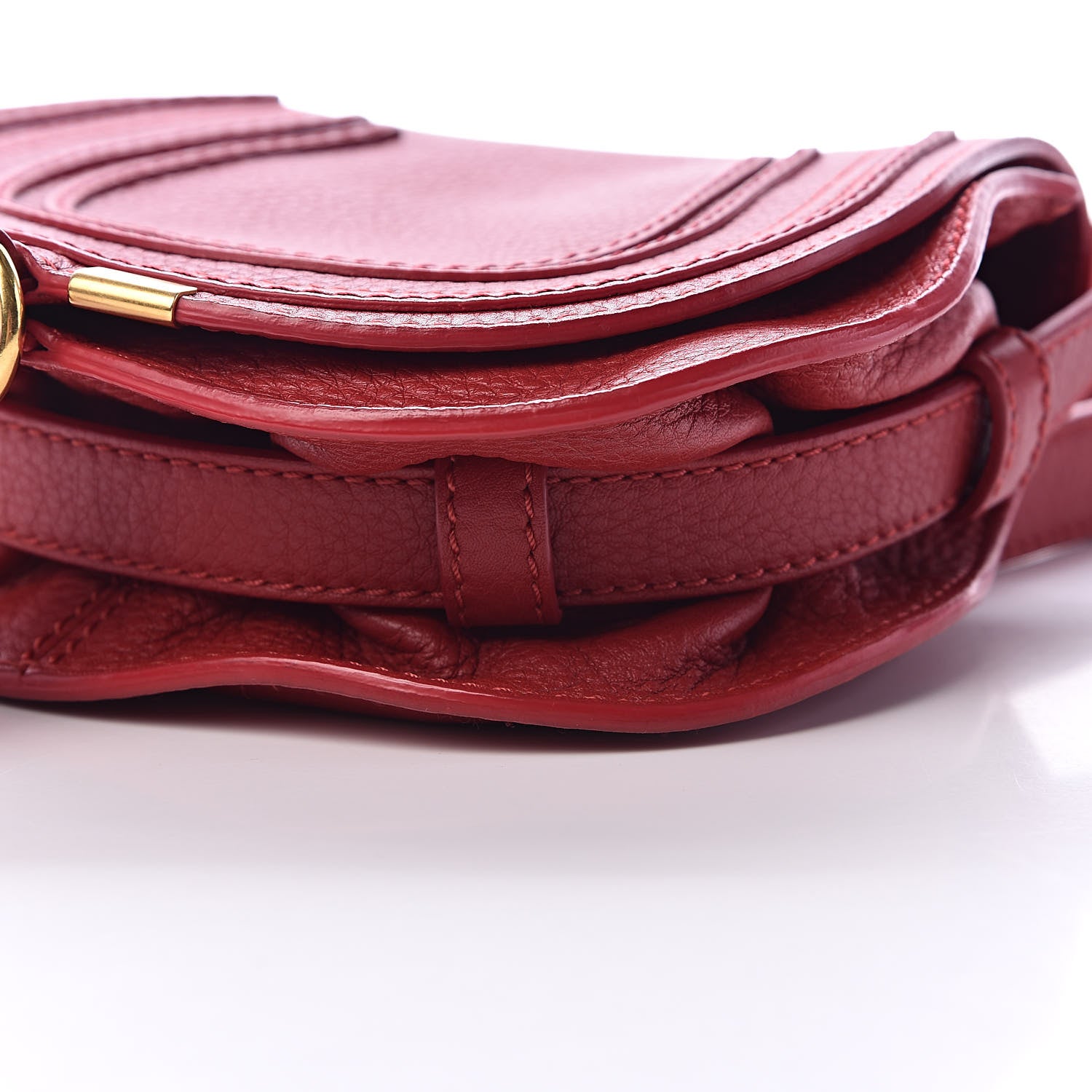 Chloe Calfskin Mini Marcie Round Crossbody Bag Red 10 of 12