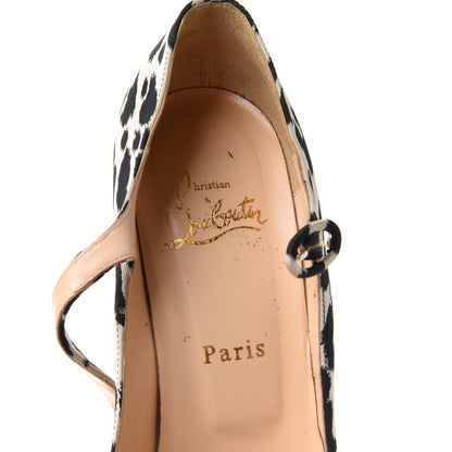 Christian Louboutin Tissu Leopardino Lady Daf 160 Pumps 39 Black White 7 of 13