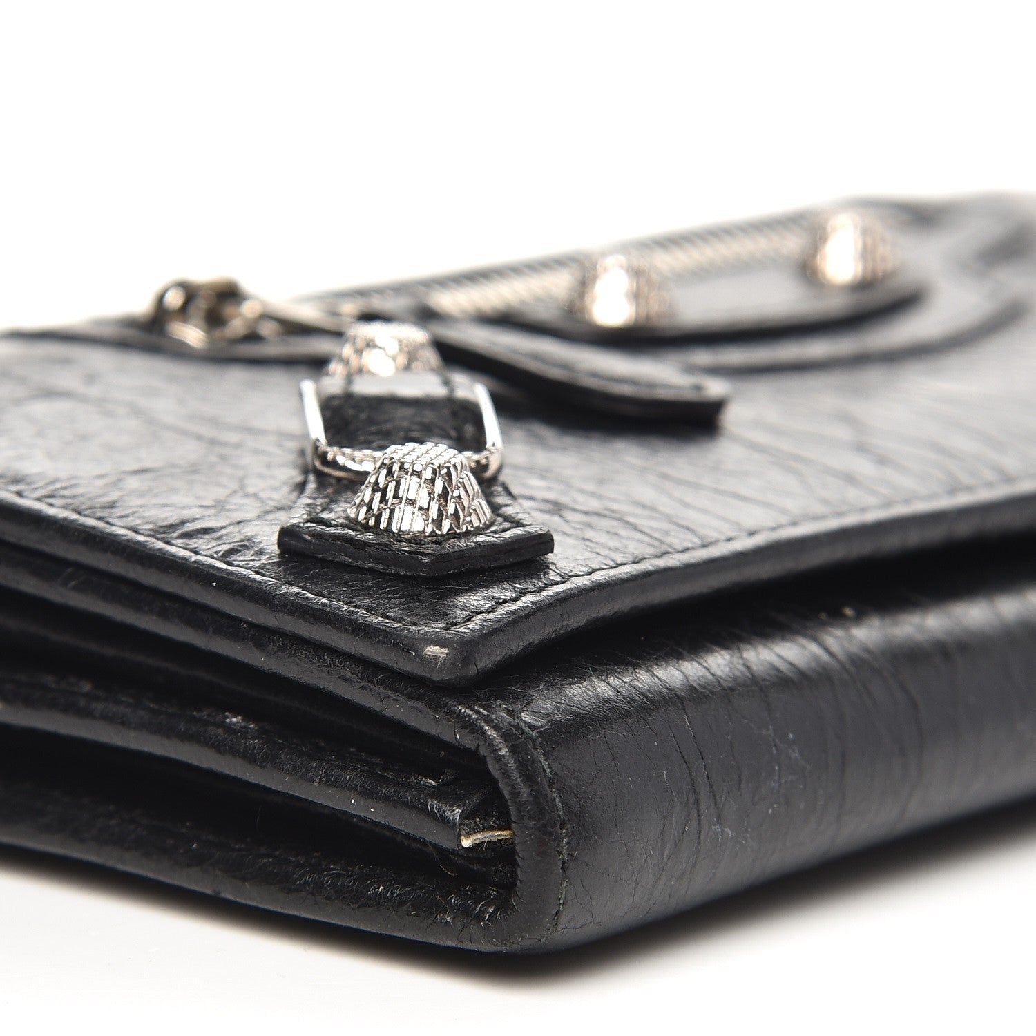 Balenciaga Agneau Giant 12 Silver Hardware Money Wallet Black 11 of 14