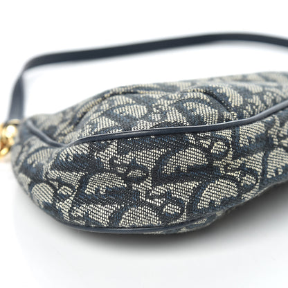 Christian Dior Monogram Mini Saddle Pochette Navy 8 of 11