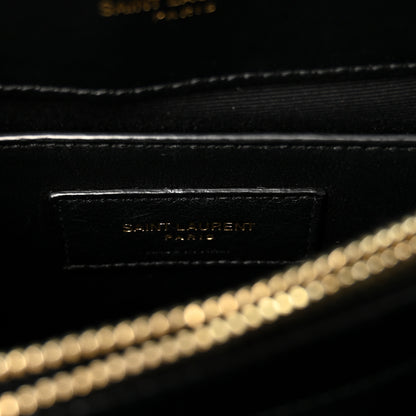 Saint Laurent Calfskin Y Quilted Monogram Small Loulou Chain Satchel Black 6 of 9