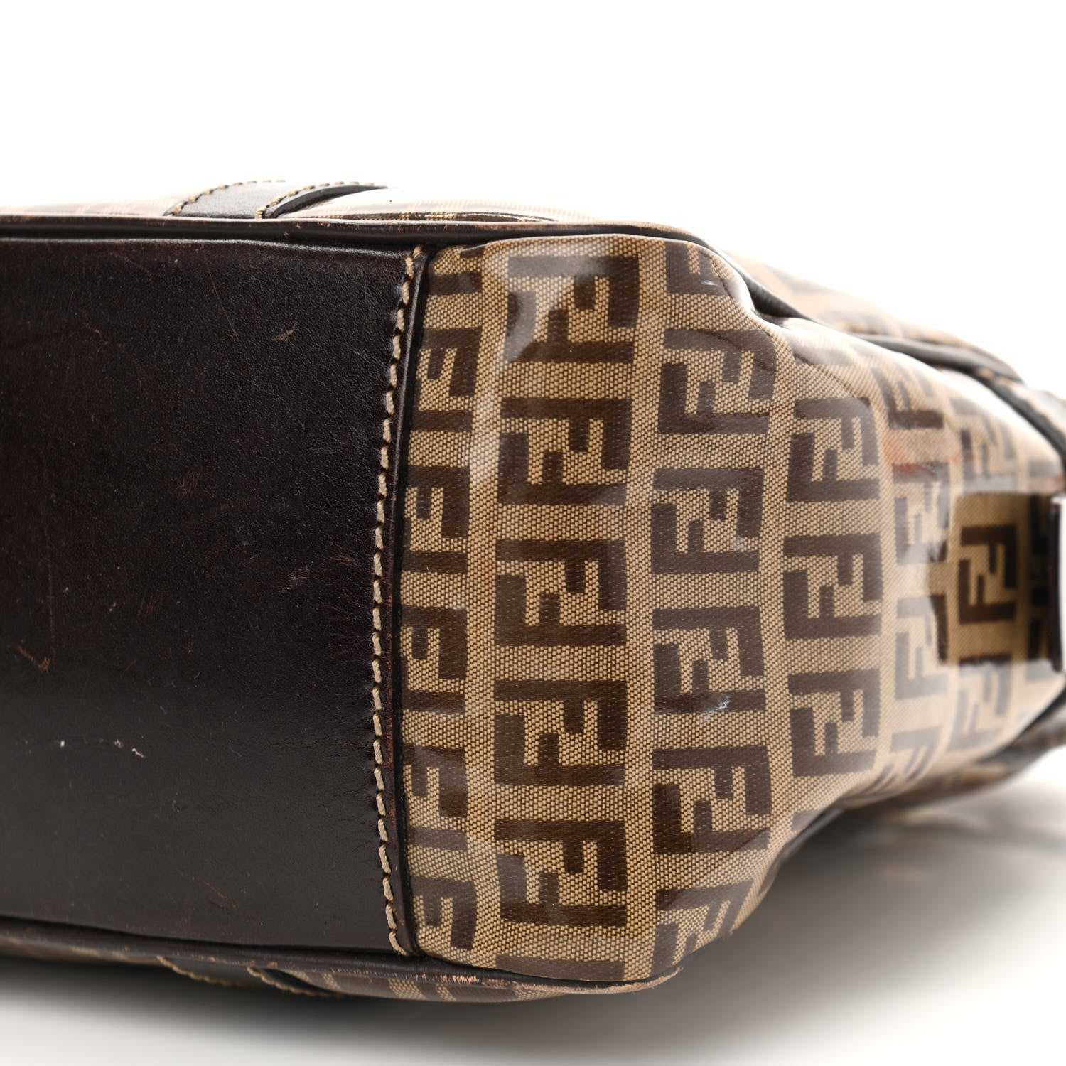 Fendi Vinyl Zucchino Tote Tobacco 8 of 11