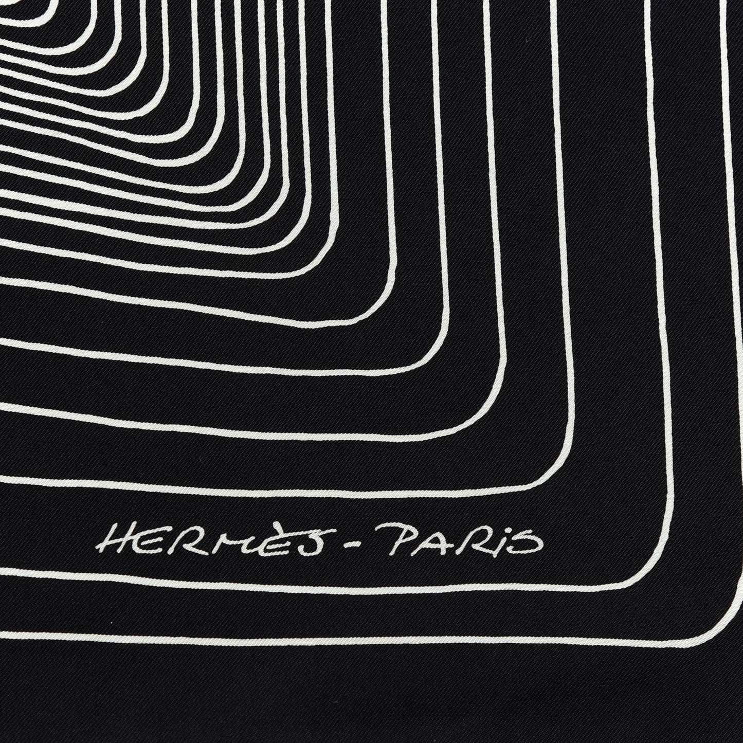 Silk Pegase Paysage Hermes Scarf 90 Black Beige