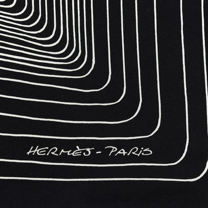 Hermes Silk Pegase Paysage Hermes Scarf 90 Black Beige 6 of 7