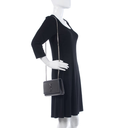 Saint Laurent Grain De Poudre Small Monogram Kate Satchel Storm 2 of 9