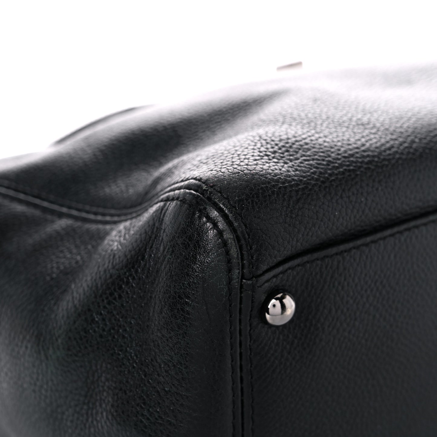 Calfskin Mademoiselle Lock Cerf Executive Shopper Tote Black