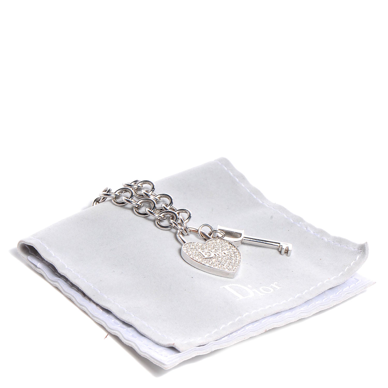 Christian Dior Crystal Heart and Key Necklace 5 of 5