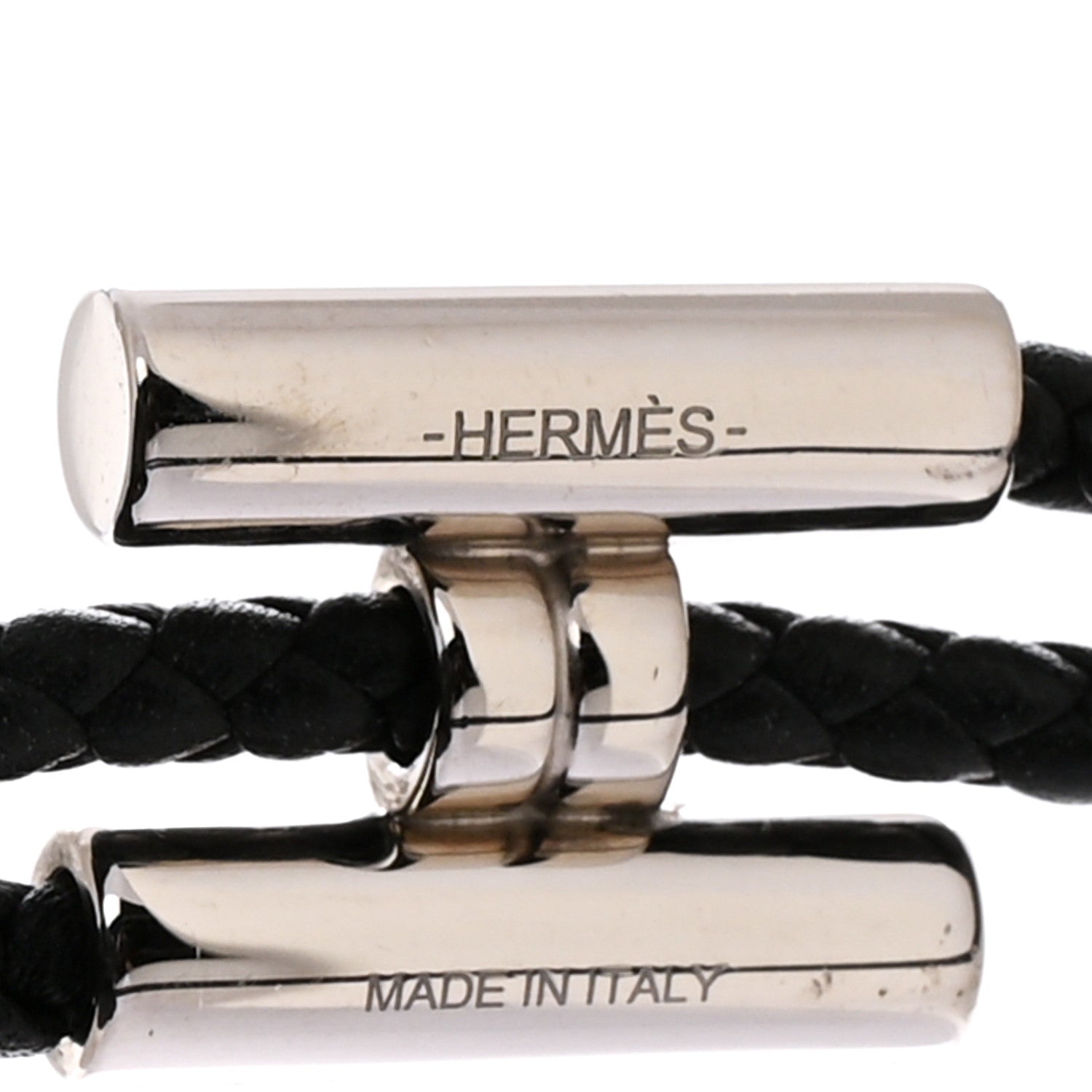 Hermes Swift Double Wrap Cord Tournis Tresse Bracelet  Black 4 of 4