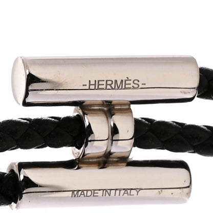 Hermes Swift Double Wrap Cord Tournis Tresse Bracelet  Black 4 of 4