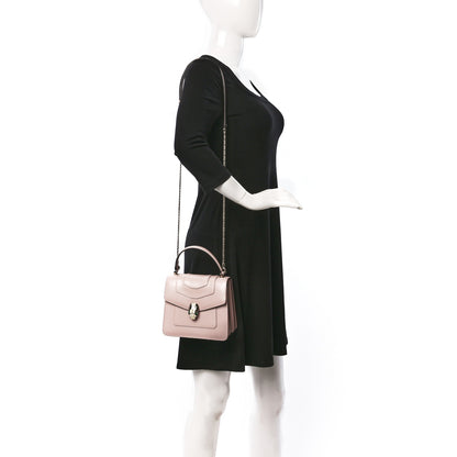 Bulgari Calfskin Serpenti Forever Top Handle Crystal Rose 2 of 10