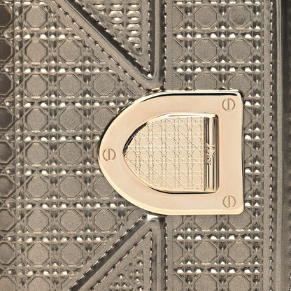 Christian Dior Metallic Patent Micro-Cannage Diorama Medium Wallet Champagne 8 of 10
