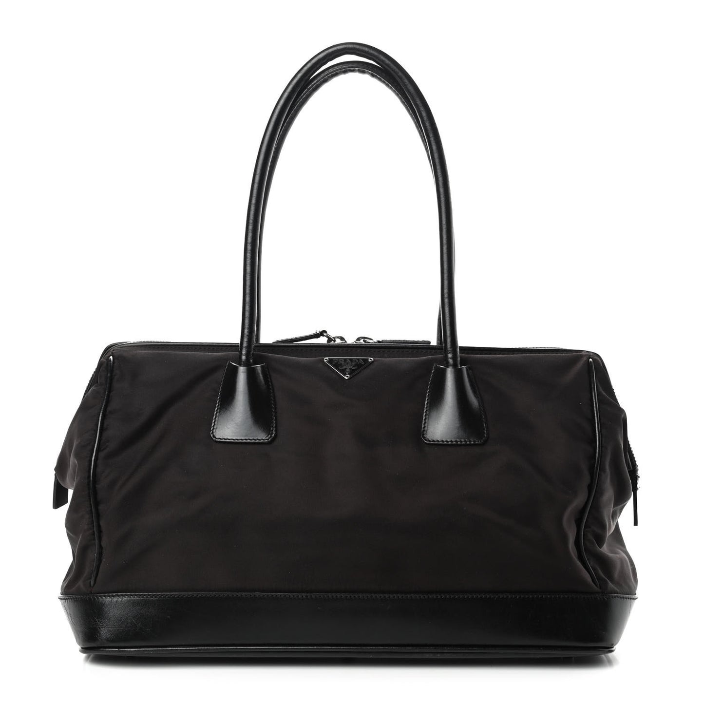 Tessuto Nylon Soft Calfskin Shoulder Bag Ebano