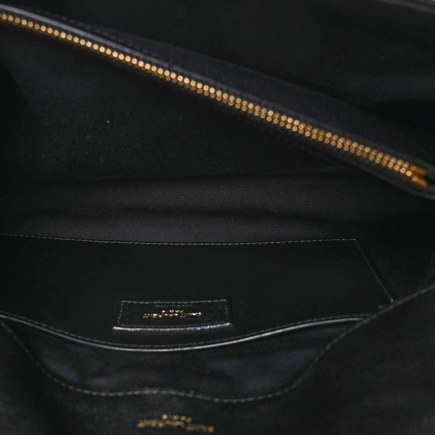 Sheepskin Matelasse Chevron Monogram Large College Satchel Black