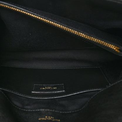 Saint Laurent Sheepskin Matelasse Chevron Monogram Large College Satchel Black 6 of 11