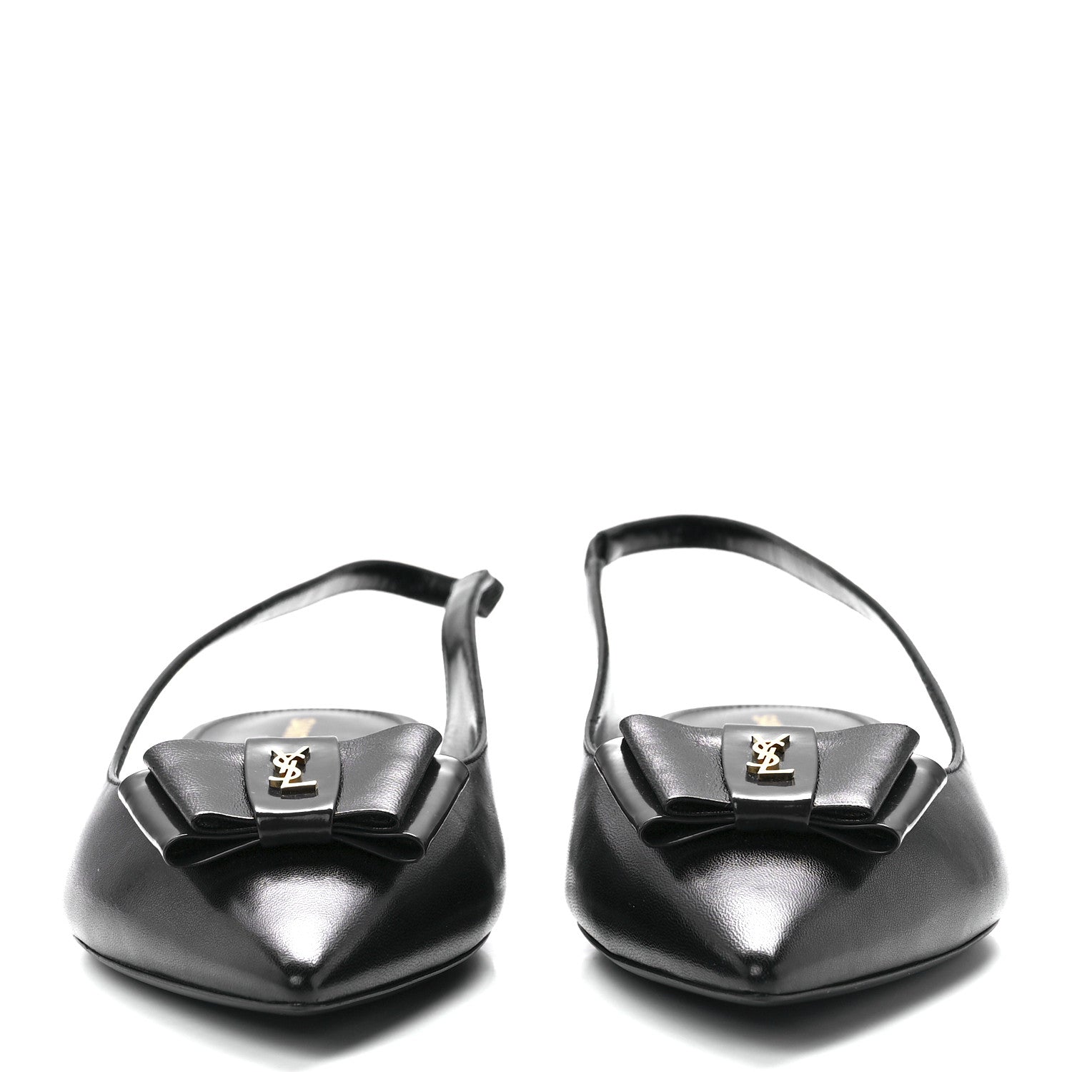 Saint Laurent Patent Smooth Lambskin Anais Slingback Flats 38.5 Black 2 of 9