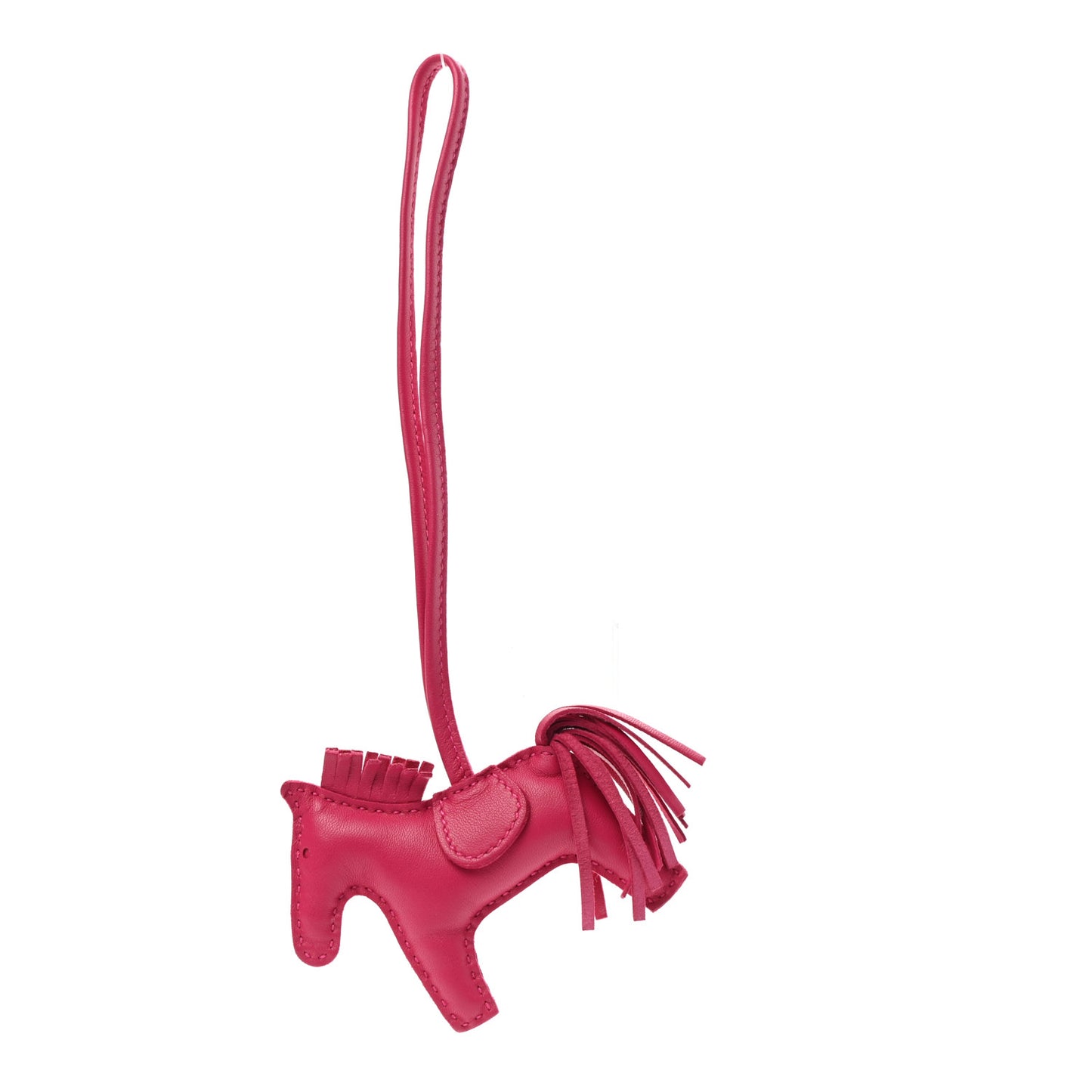 Milo Lambskin Grigri Rodeo Horse Bag Charm PM Rose Mexico