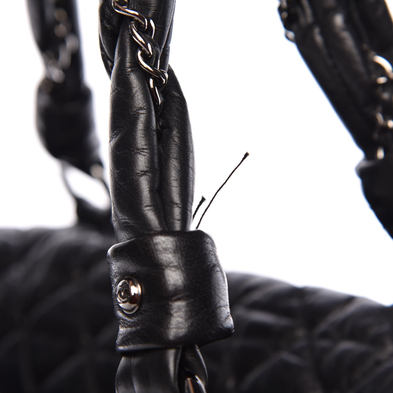 Chanel Aged Calfskin Vintage Ligne XL Lady Braid Tote Black 14 of 14