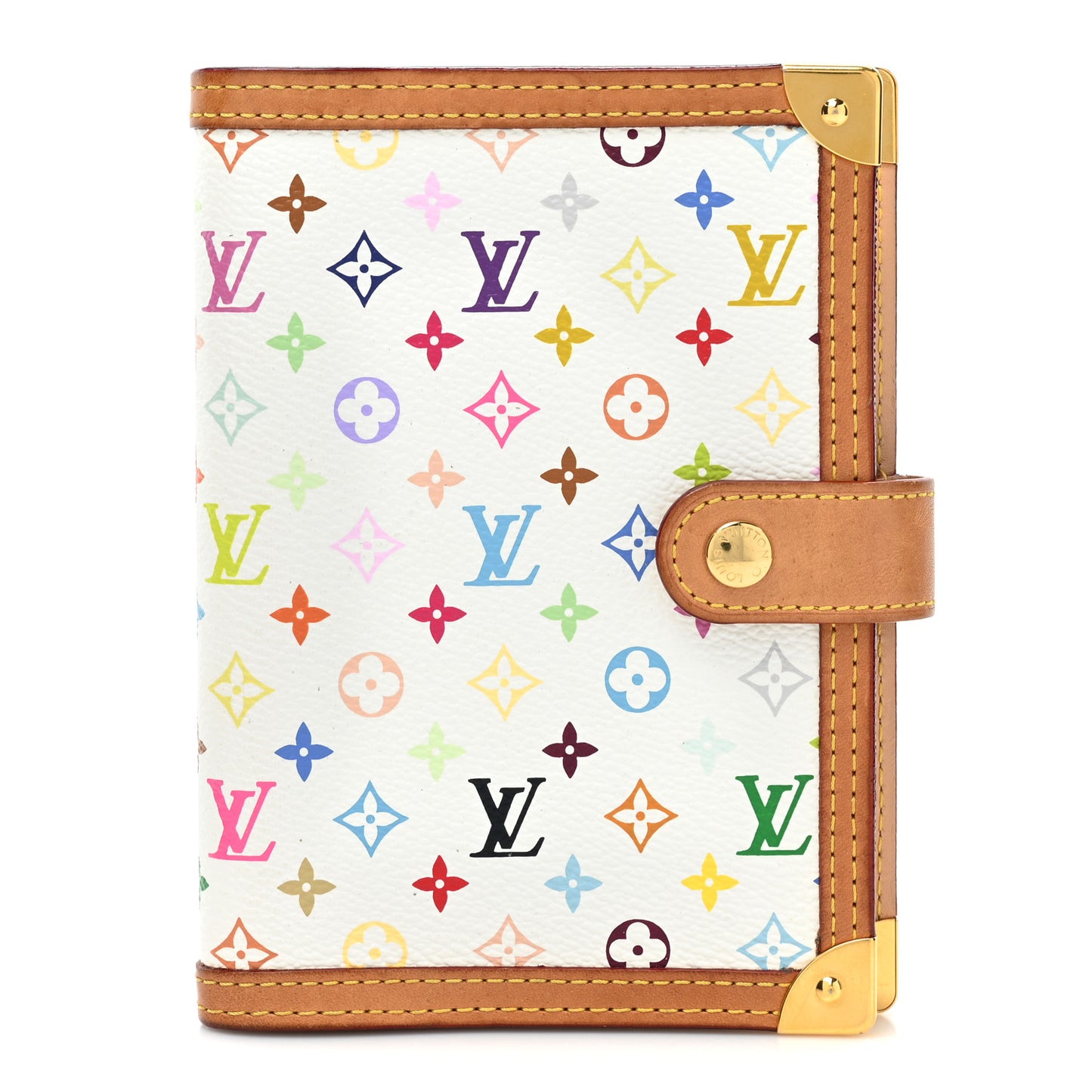 Monogram Multicolor Small Ring Agenda Cover White
