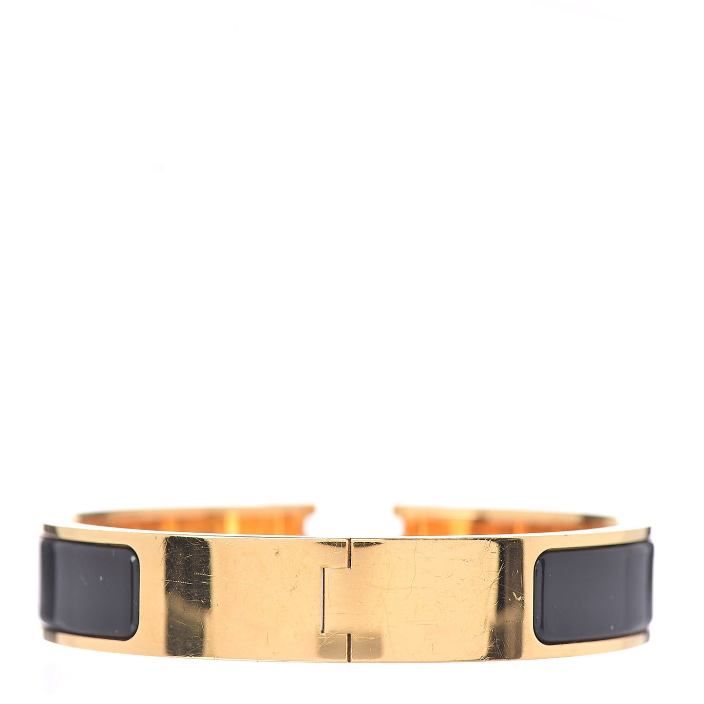 Enamel Narrow Clic Clac H Bracelet PM Black