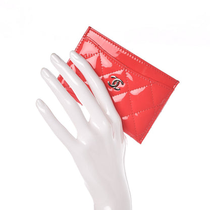 Chanel Patent Calfskin Quilted Card Holder Pink 2 of 8