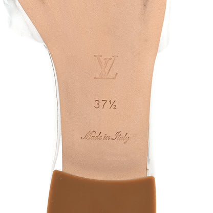 Louis Vuitton Metallic Lambskin Embossed Monogram Revival Flat Mules 37.5 Silver 6 of 11