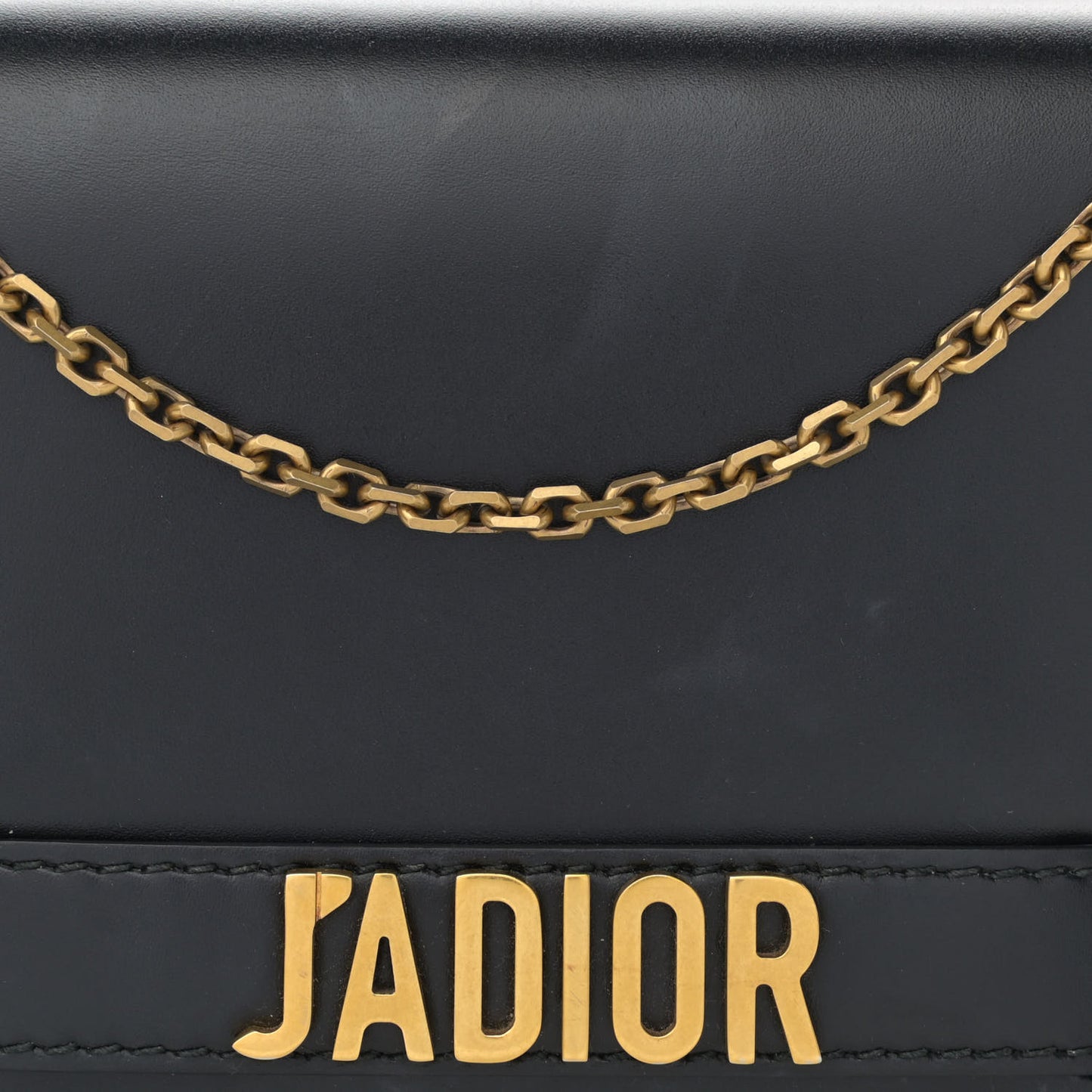 Calfskin J'Adior Wallet on Chain Pouch Black