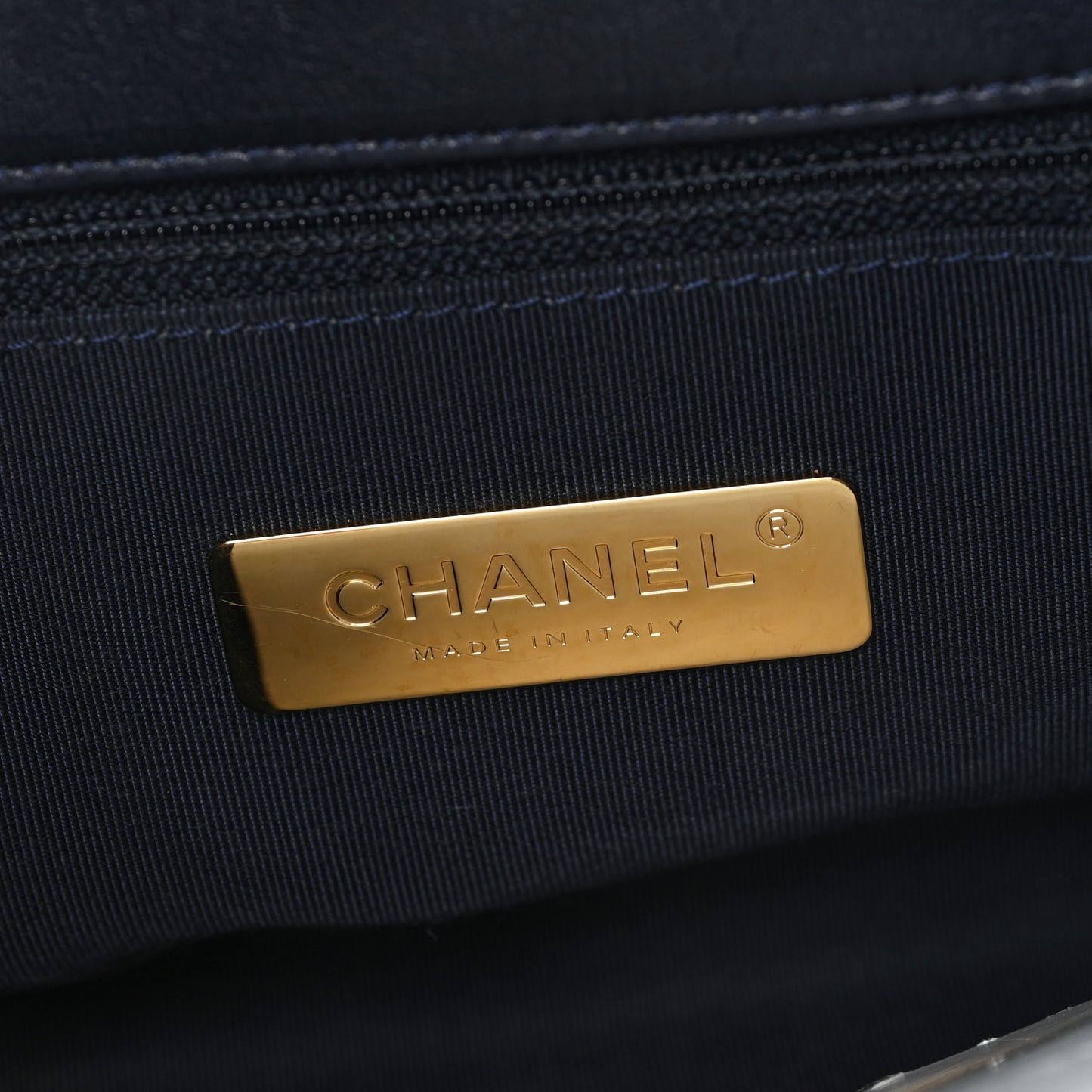 Goatskin Quilted Large Chanel 19 Flap Navy Blue
