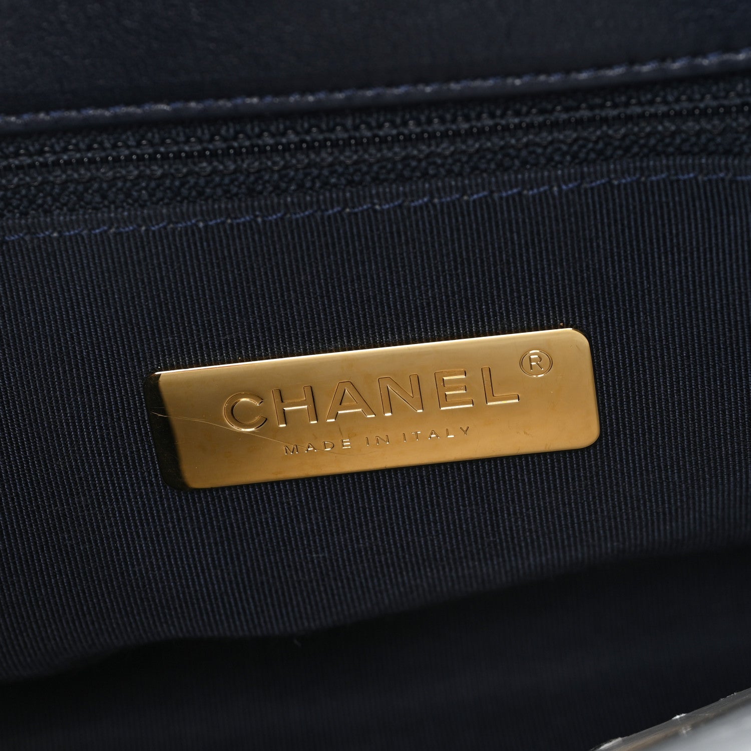 Chanel Goatskin Quilted Large Chanel 19 Flap Navy Blue 6 of 10