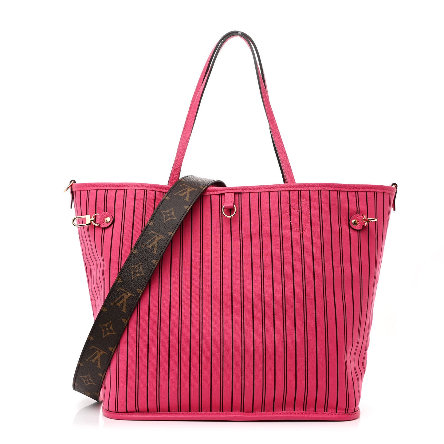 Monogram Inside Out Neverfull Bandouliere MM Rose Pondichery