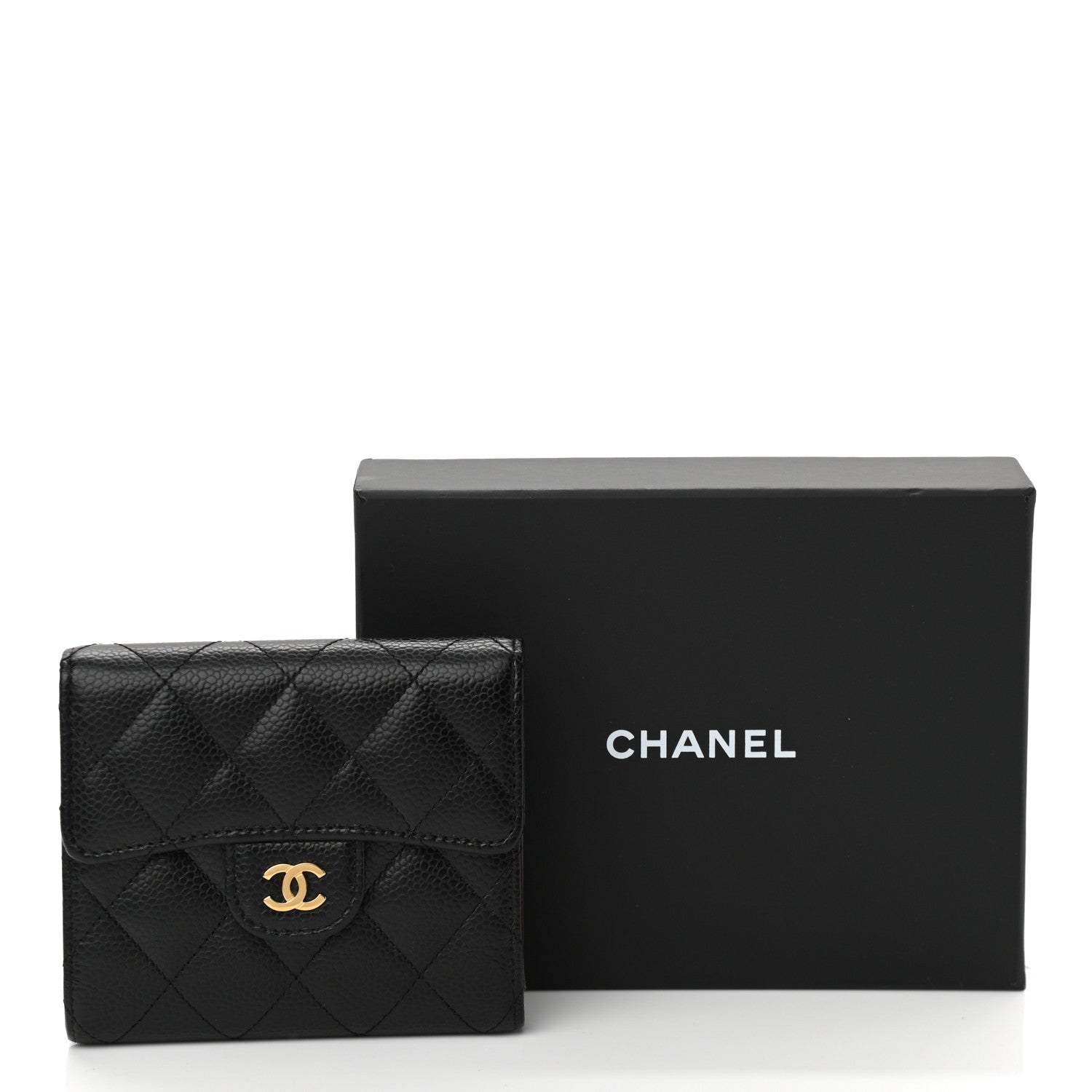 Chanel Caviar Quilted Compact Flap Wallet Black 9 of 9