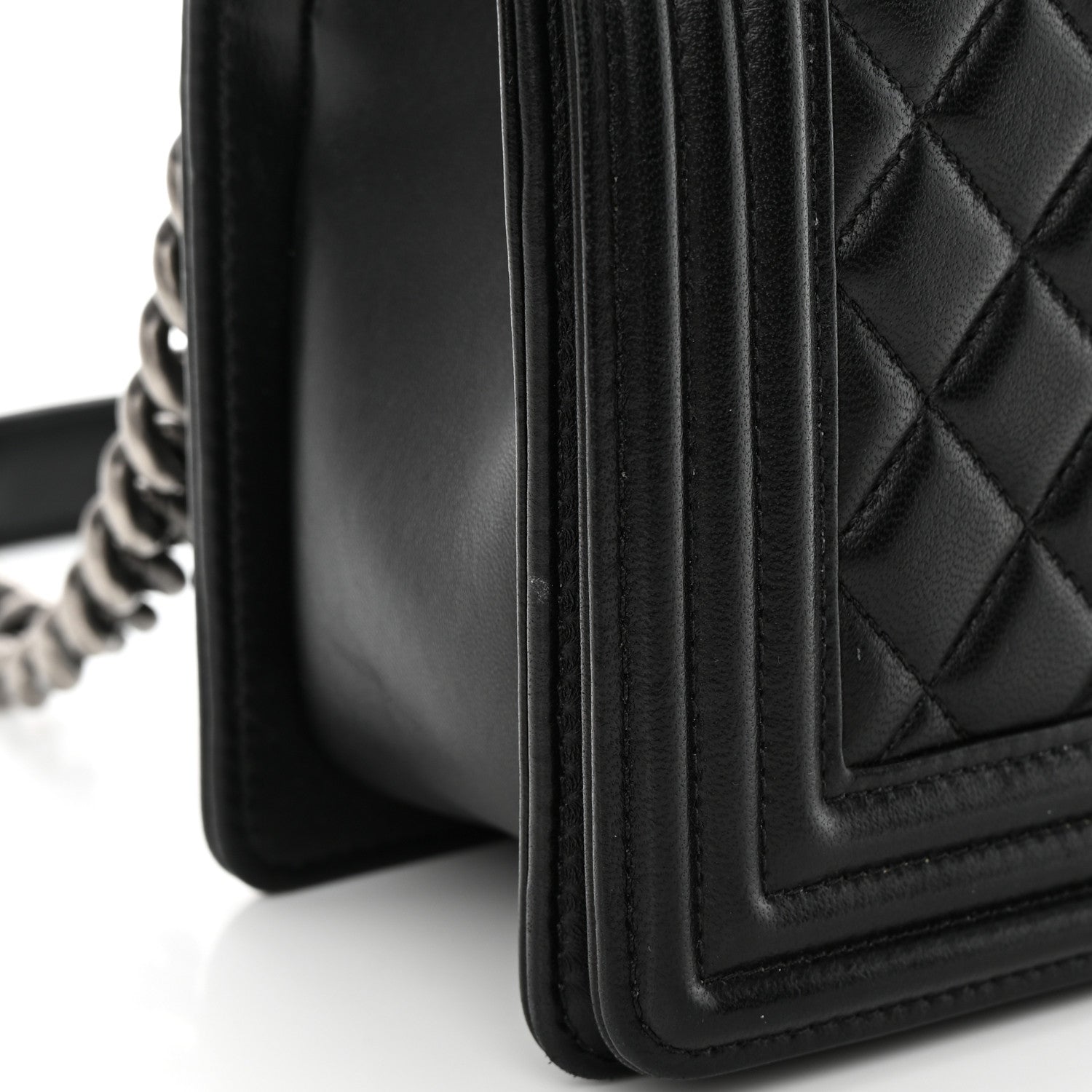 Chanel Lambskin Quilted Medium Boy Flap Black 14 of 16